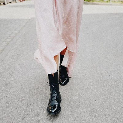Rita | Leather Flat Noots
