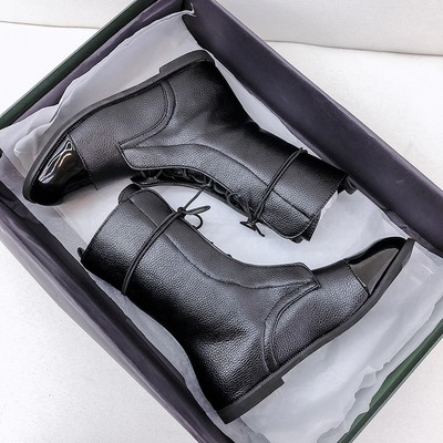 Rita | Leather Flat Noots