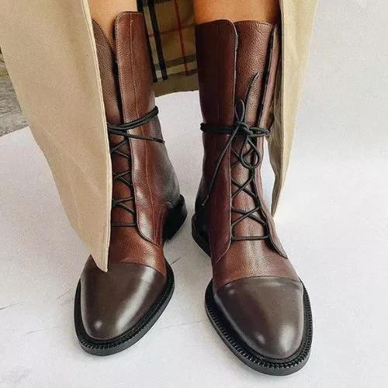 Rita | Leather Flat Noots