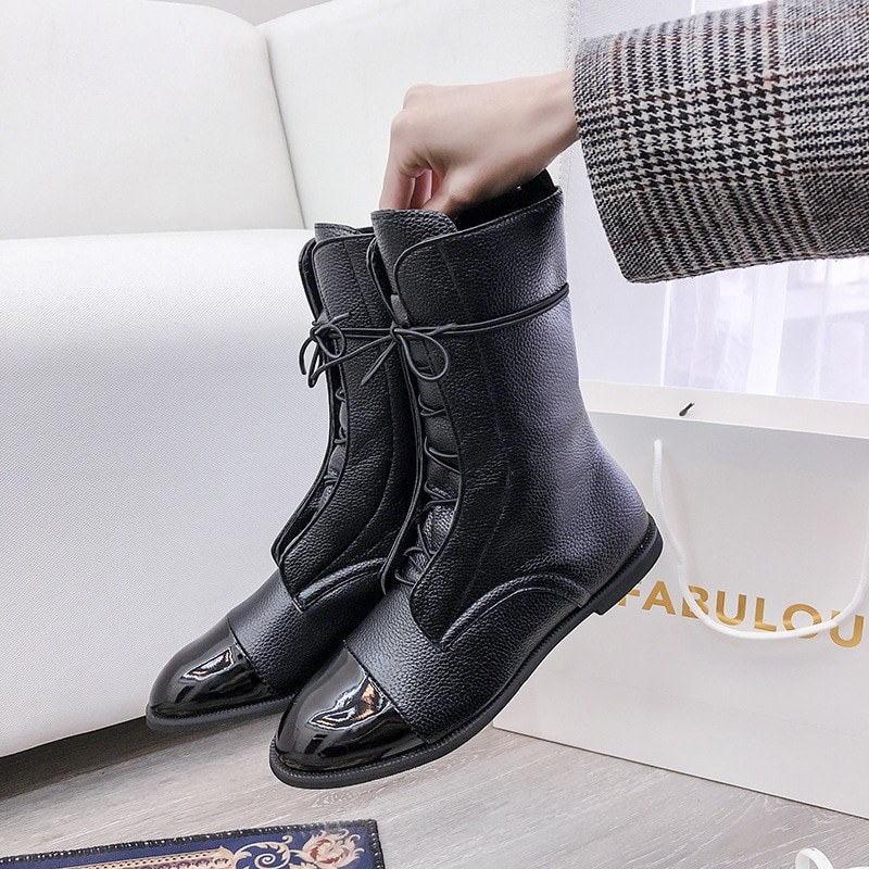 Rita | Leather Flat Noots