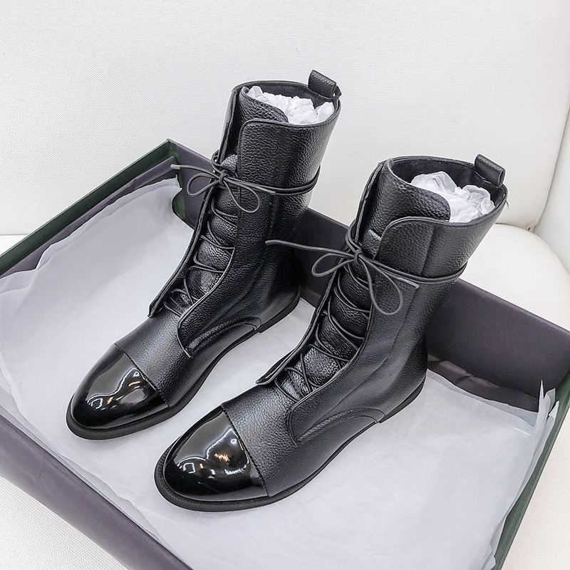 Rita | Leather Flat Noots