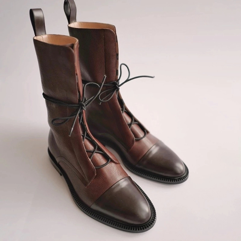 Rita | Leather Flat Noots